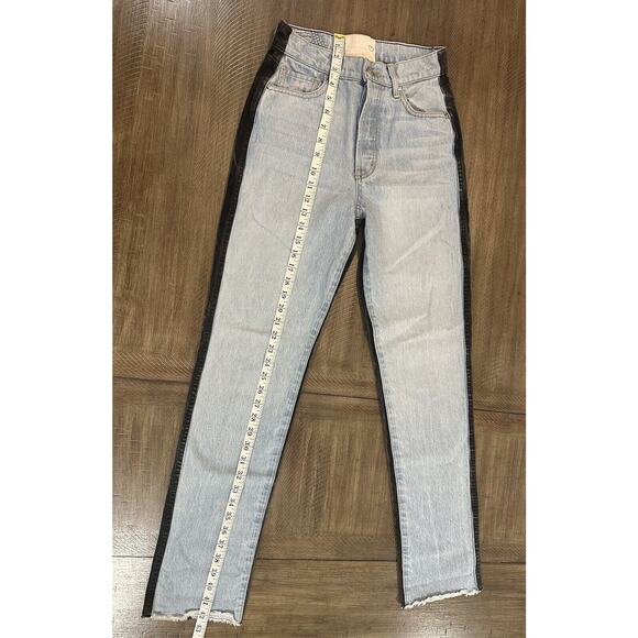 Revice Denim Color-block Two Tone Blue / Black Denim Jeans Women's Size 27 - Picture 8 of 11